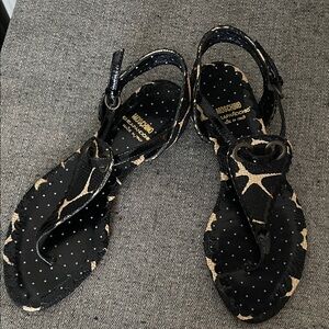 Moschino Black and Cream Women's Sandals